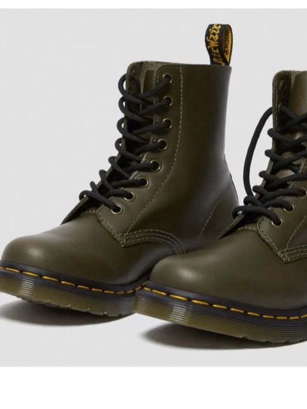 Dr. Martens 1460 Pascal Wanama Olive Green Boots, size 6